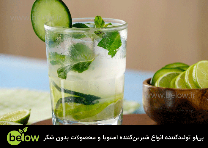 طرز تهیه موهیتو به همراه خیار با شیرین کننده بدون قند استویا و دیابتی