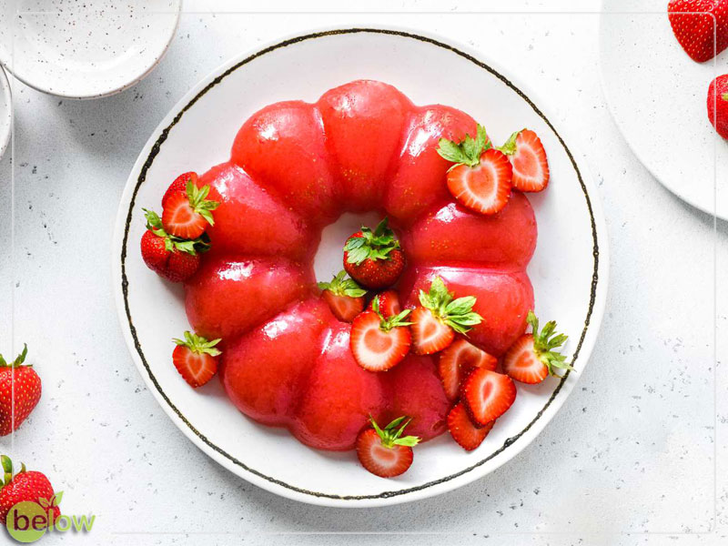ژله بدون شکر توت فرنگی بی لو، دسری سالم و خوشمزه