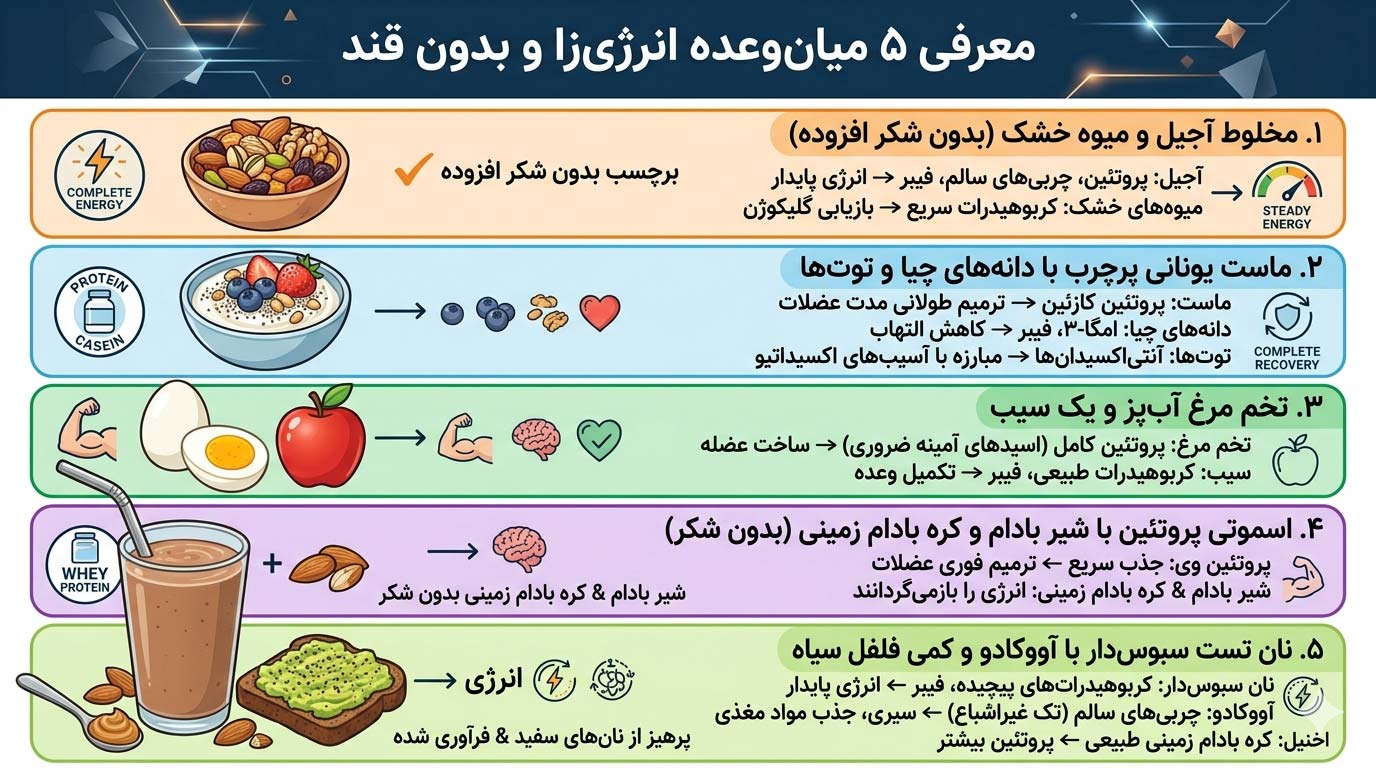 معرفی ۵ میان‌وعده انرژی‌زا و بدون قند