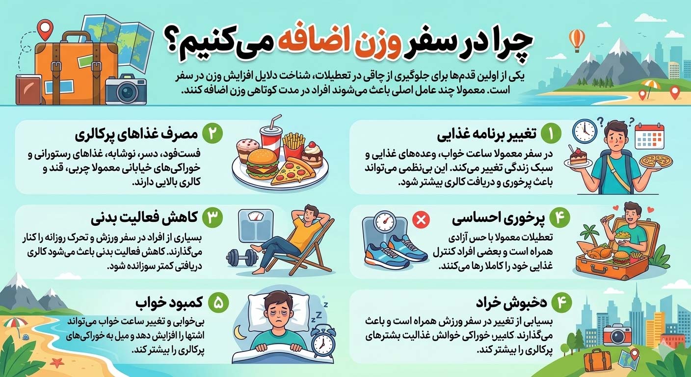 چرا در سفر وزن اضافه می‌کنیم؟