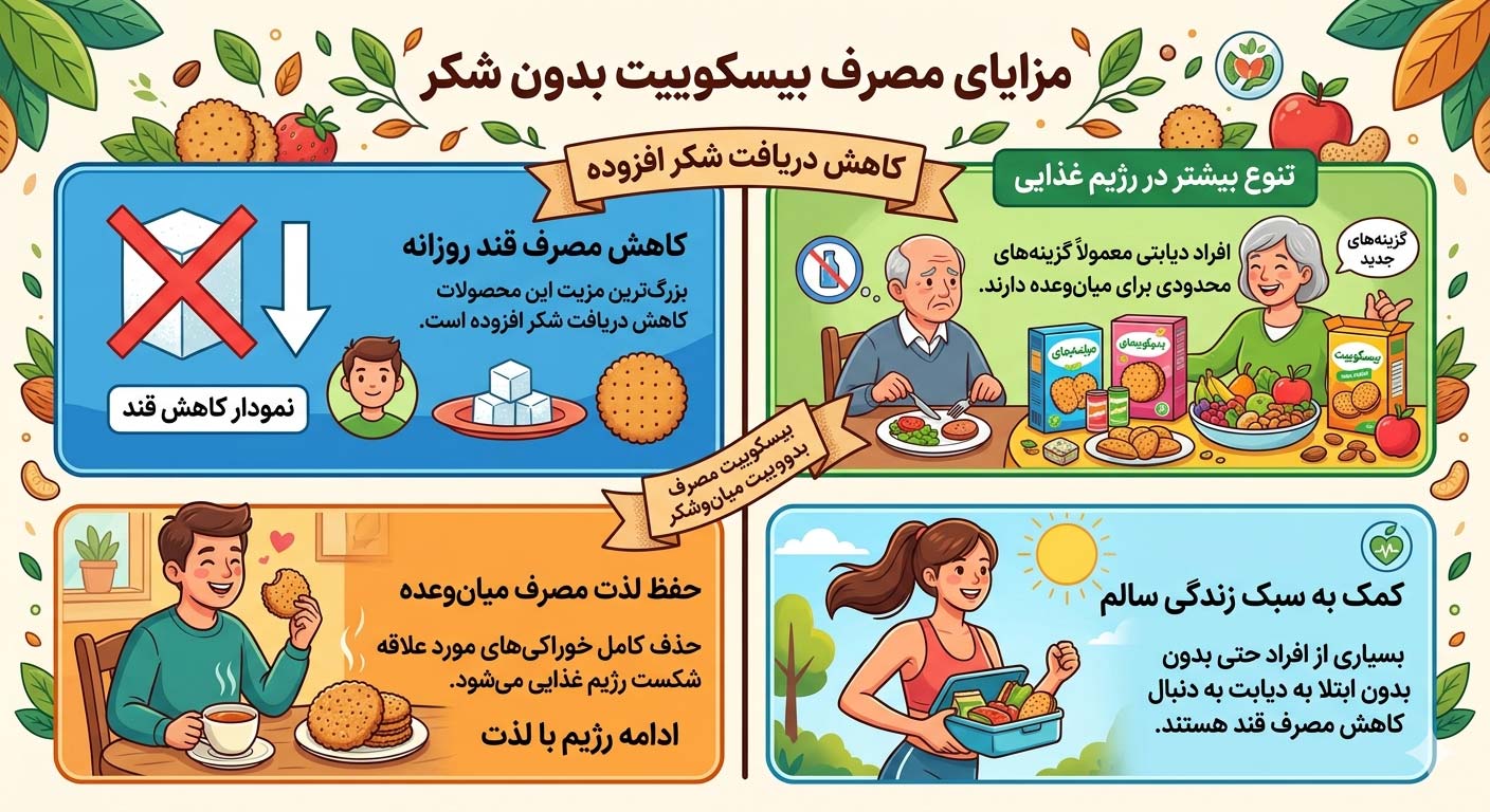 مزایای مصرف بیسکوییت بدون شکر
