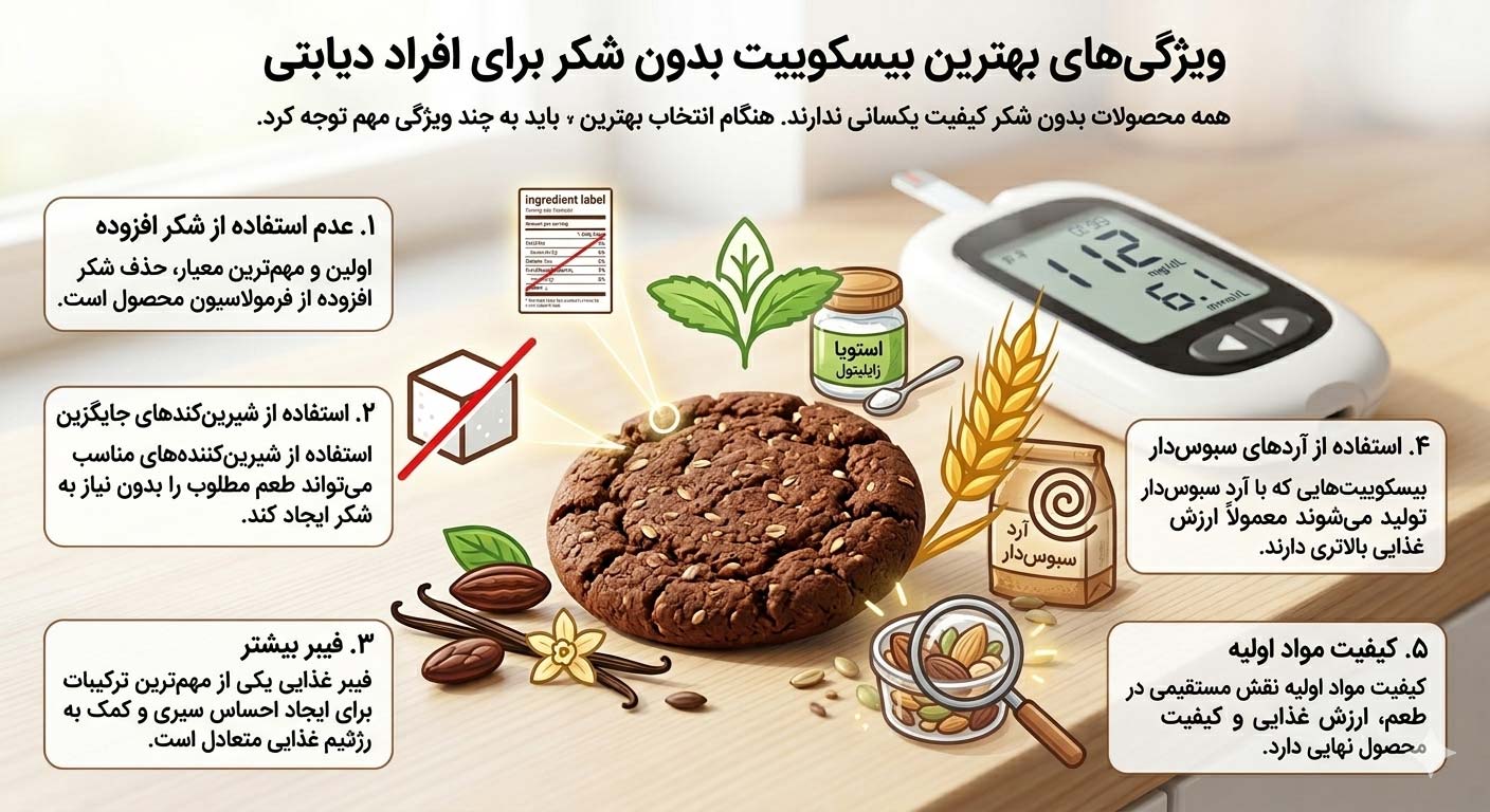 ویژگی‌های بهترین بیسکوییت بدون شکر برای افراد دیابتی