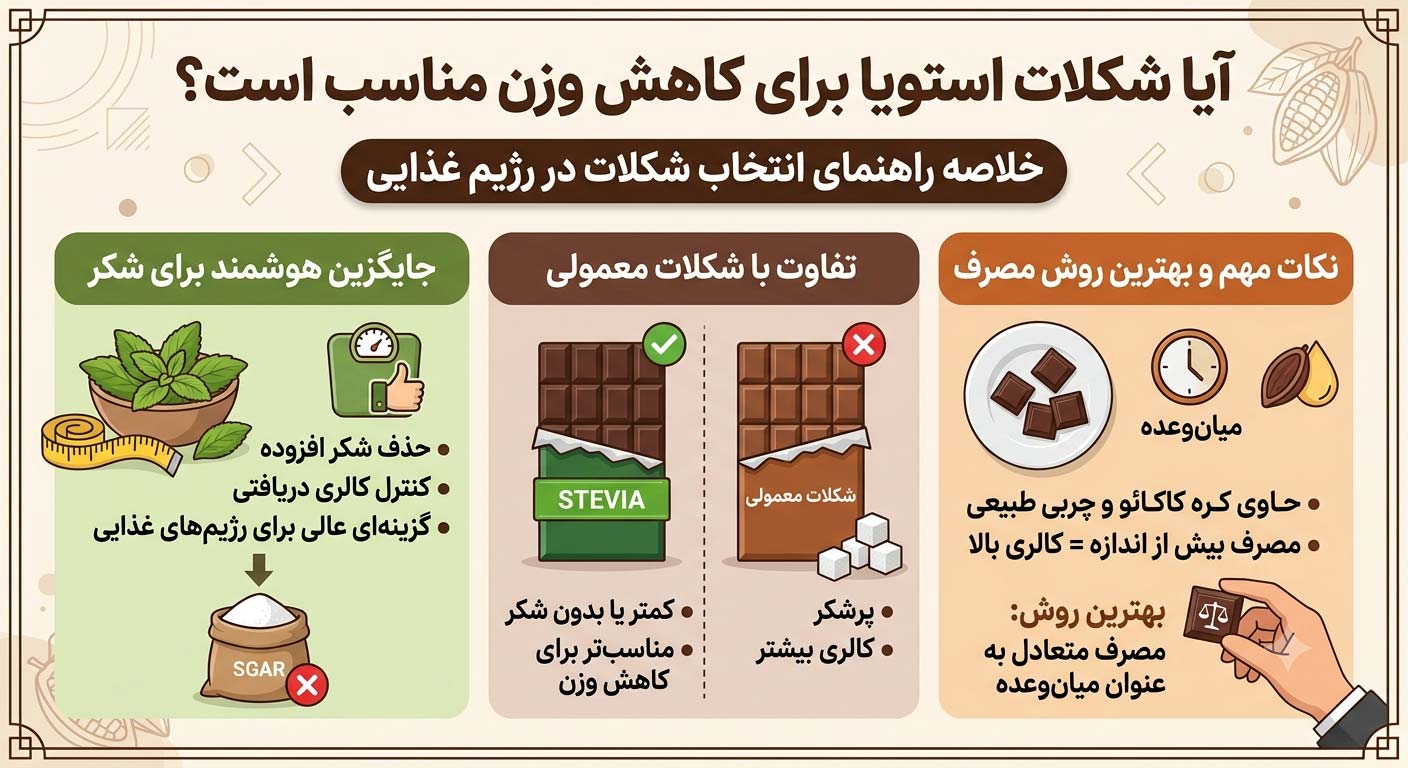 آیا شکلات استویا برای کاهش وزن مناسب است؟