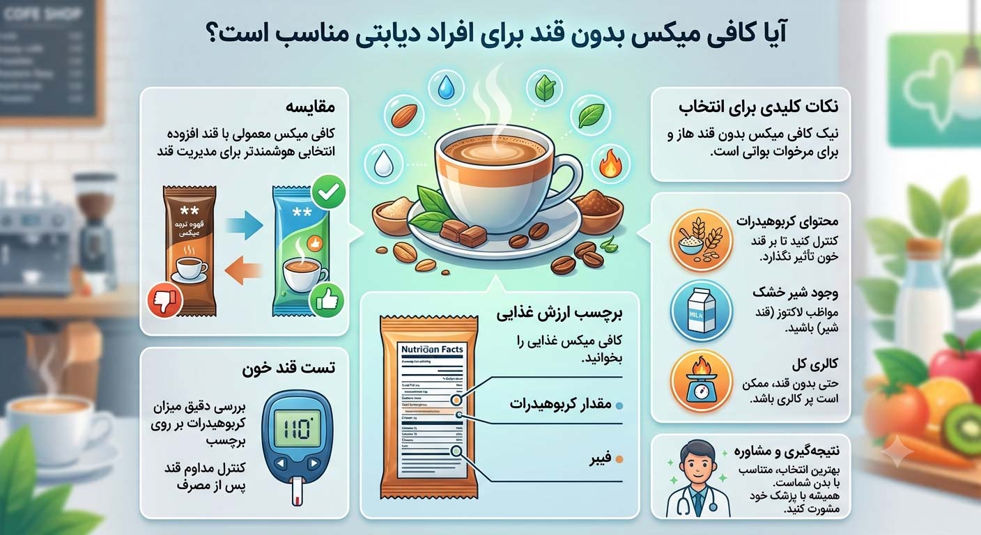 آیا کافی میکس بدون قند برای افراد دیابتی مناسب است؟