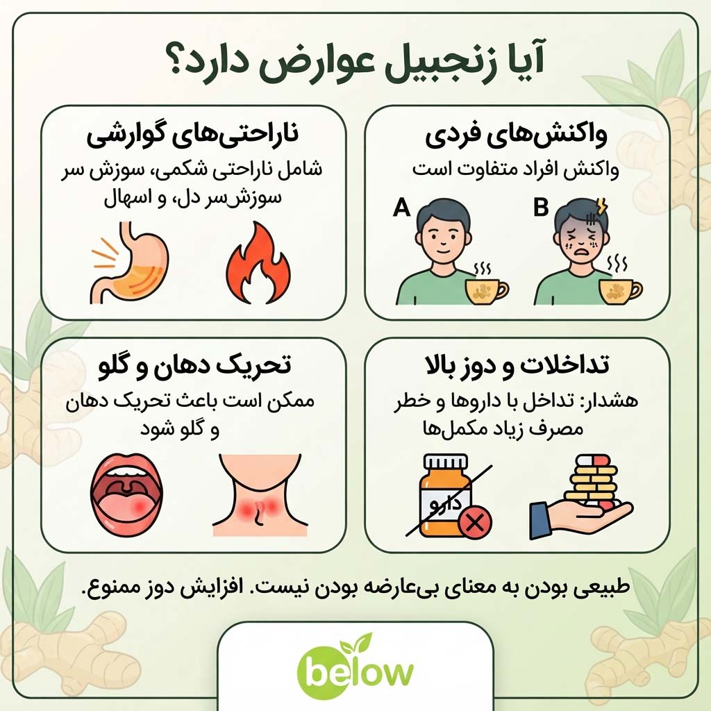 عوارض زنجبیل چیست؟